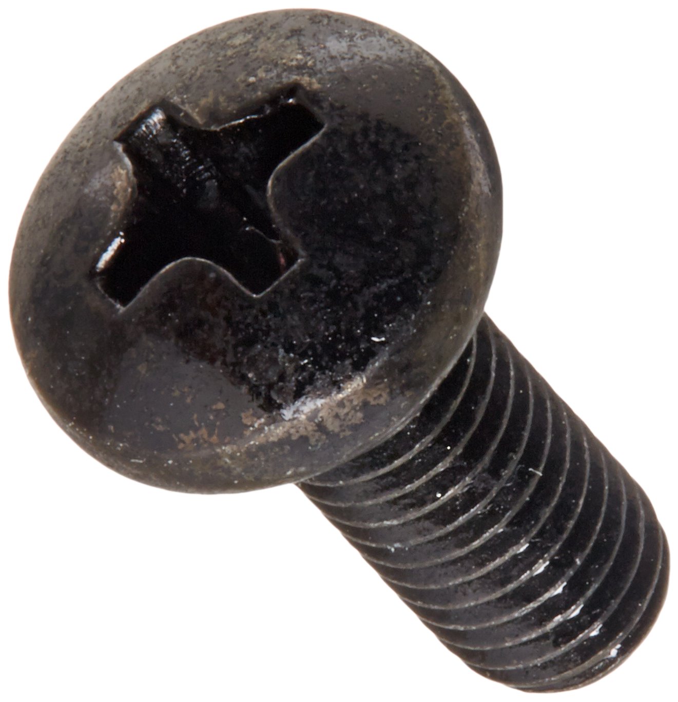 Steel Pan Head Machine Screw, Black Zinc Plated, Meets ASME